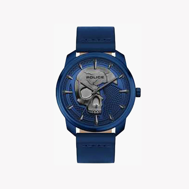 Police Men's Blue Leather Watch, Stainless Steel Case | Pl-15714jsbl_03b by i-watch