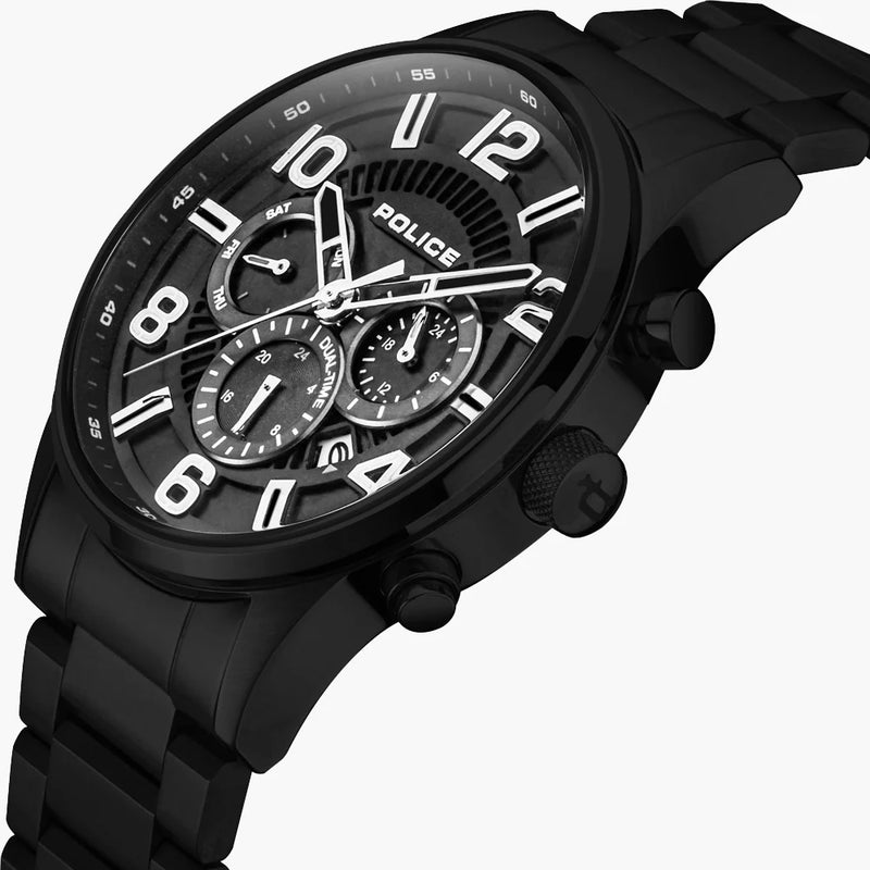 Police Watches Men's Black Stainless Steel, Black Dial | Pewjk2203102 by i-watch
