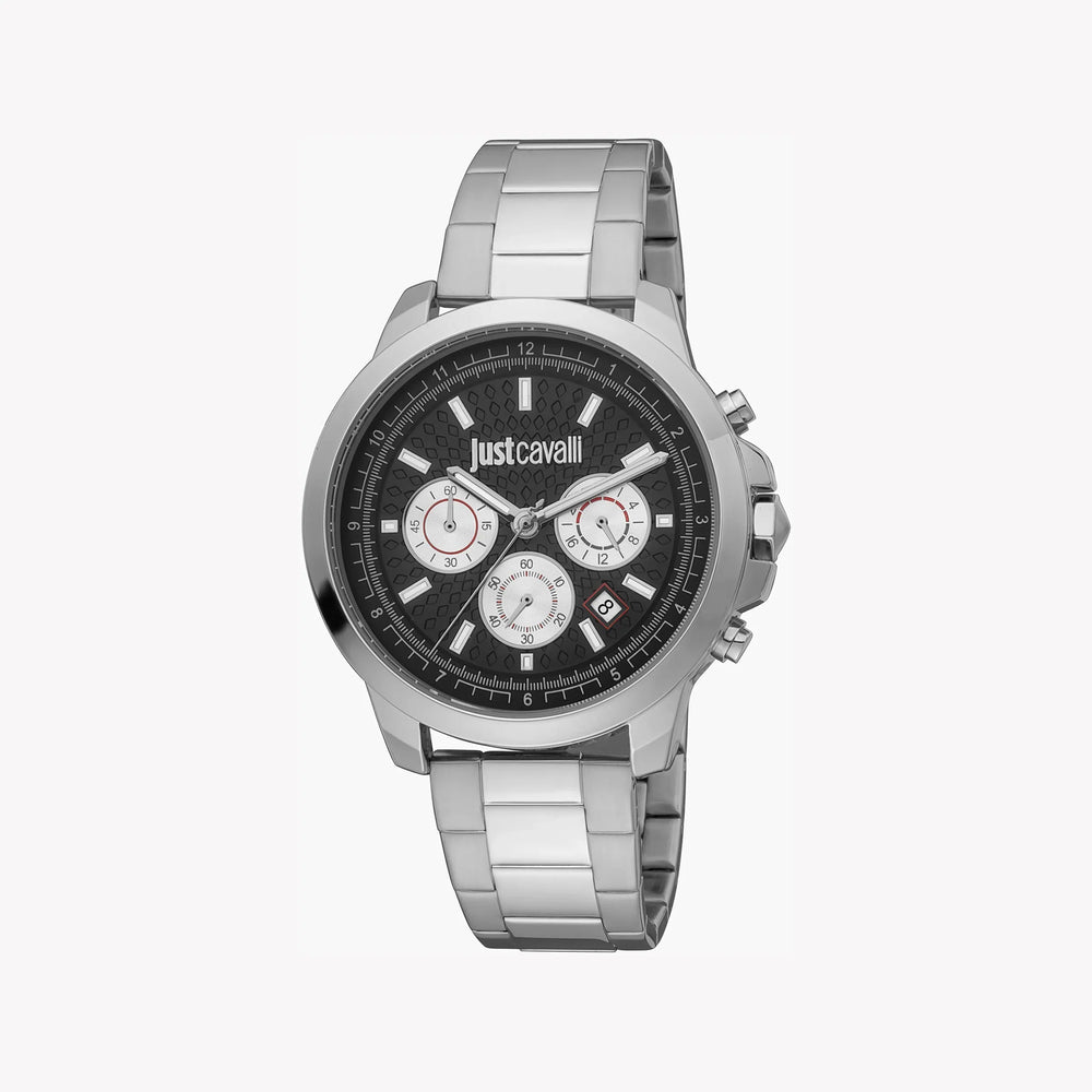 Just Cavalli Men's Silver Watch, Black Dial | Jc1g178m0065 by i-watch