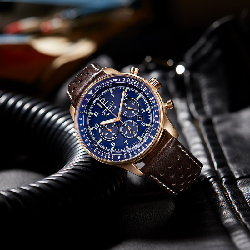 CITIZEN CA4503-18L - MODERN ELEGANCE: GOLD STAINLESS STEEL MEN'S WATCH WITH BLUE DIAL-i-Watch-4