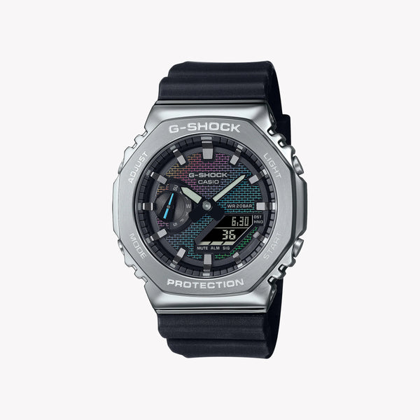 Casio G-Shock Men's Silver & Multicolour Watch, Black Band | Gm-2100rw-1aer by i-watch