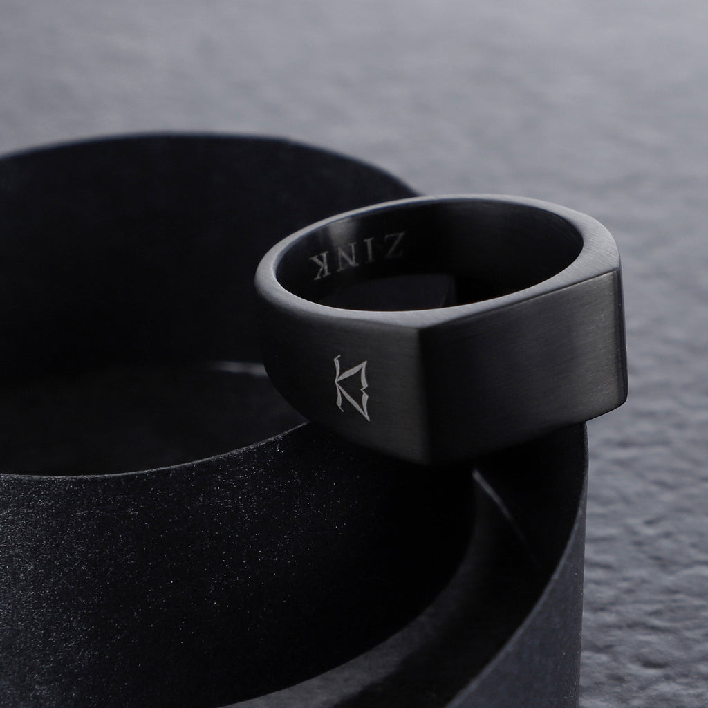 Zink Men's Black Stainless Steel Ring | Zjrg042b