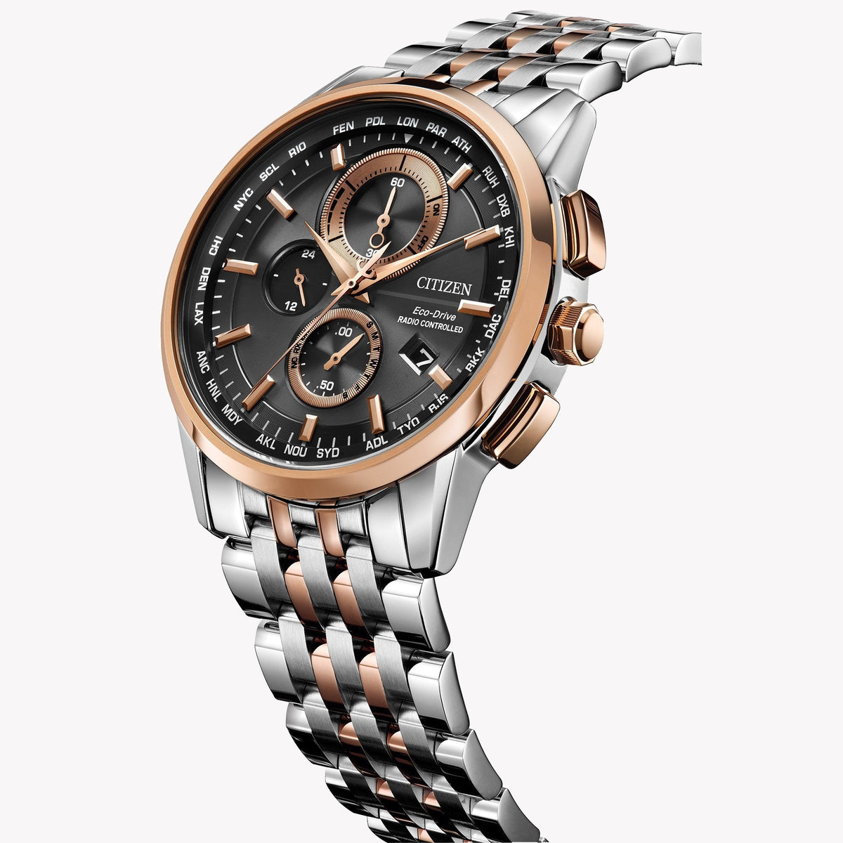 CITIZEN AT8116-65E - ELEGANCE UNLEASHED: MEN'S ECO-DRIVE TIMEPIECE IN SILVER & ROSE GOLD