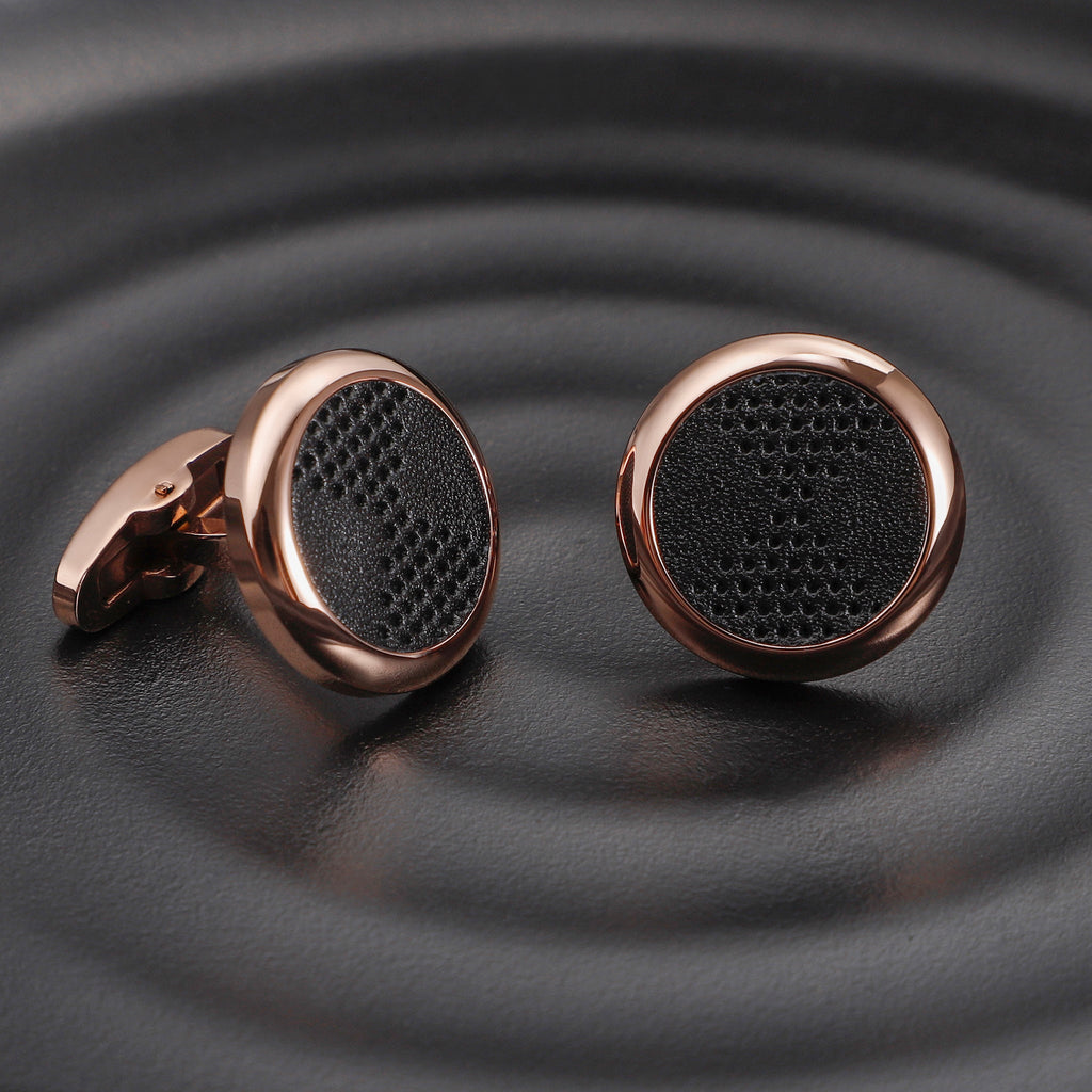 Zink Men's Rose Gold & Black Cufflink | Zjcl002rg