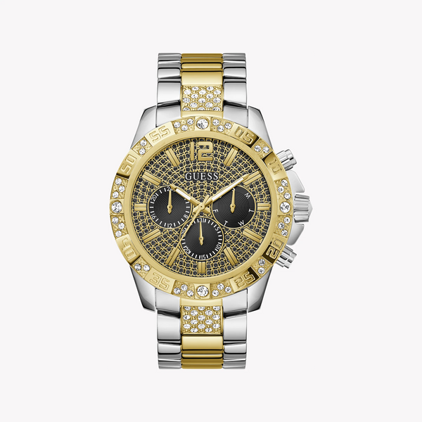 Guess Men's Gold/Silver Watch, Black Dial | Gw0796g3 by i-watch