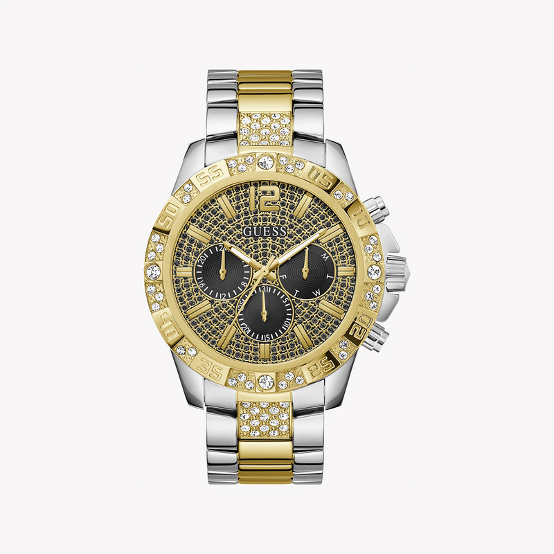 Guess Men's Gold/Silver Watch, Black Dial | Gw0796g3 by i-watch