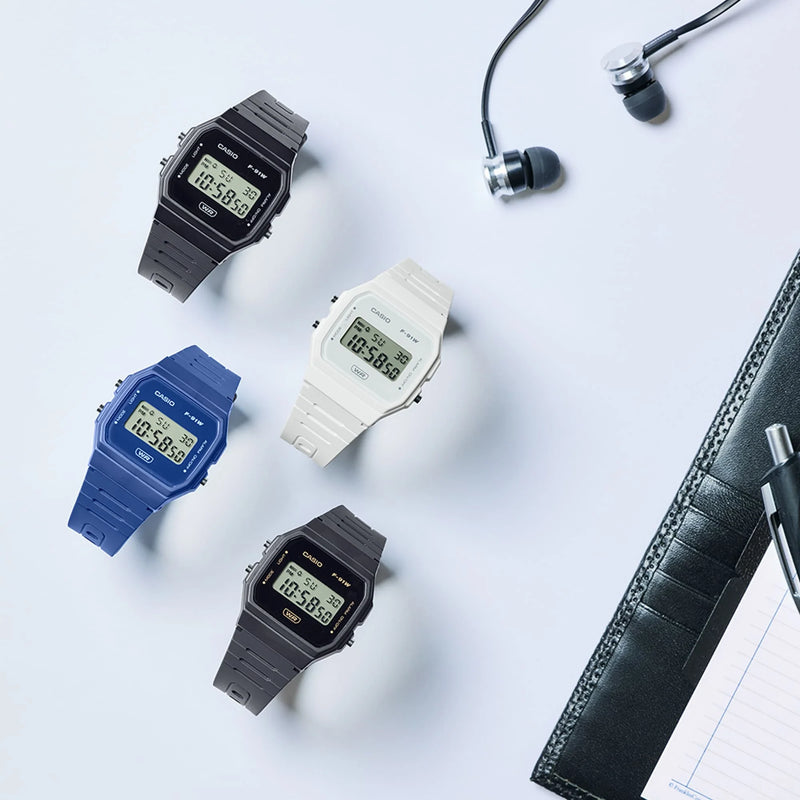 Casio Unisex Resin Watch, Black | F-91wb-1aef by i-watch