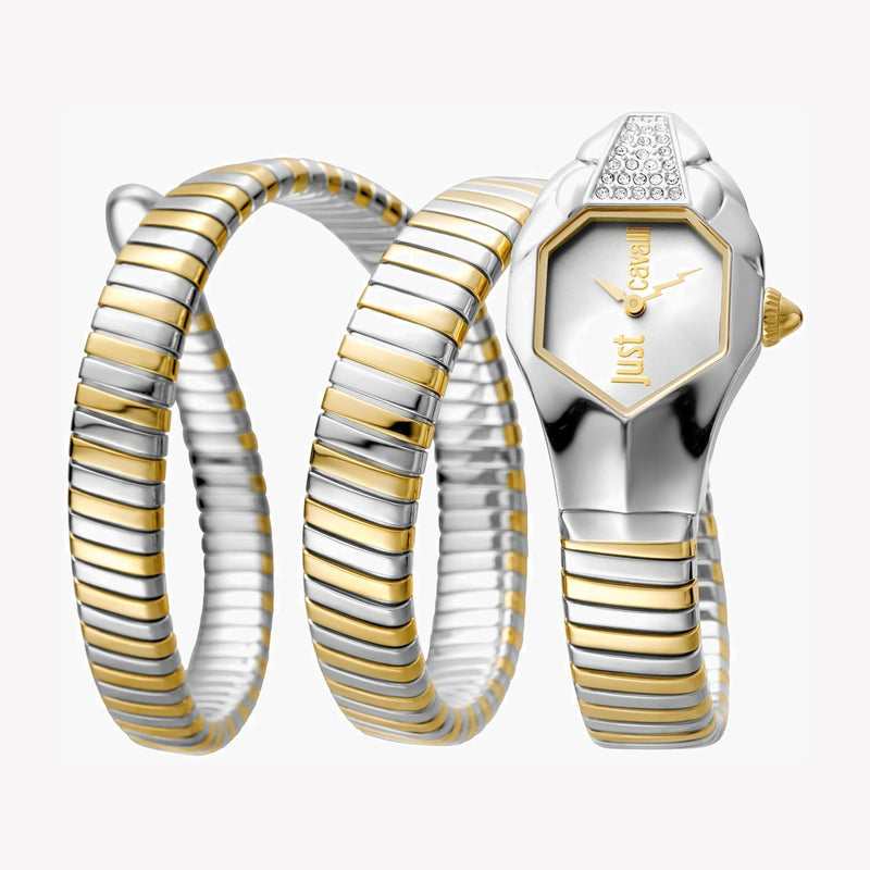 Just Cavalli Women's Silver & Gold Watch, Silver Dial | Jc1l022m0045 by i-watch