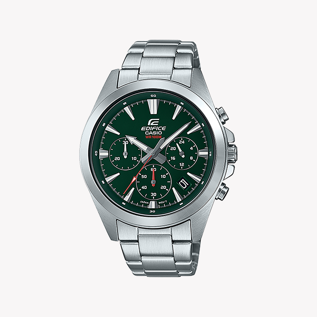 CASIO EDIFICE EFV-630D-3AVUDF - SPORTY STAINLESS STEEL TIMEPIECE WITH VIBRANT GREEN DIAL