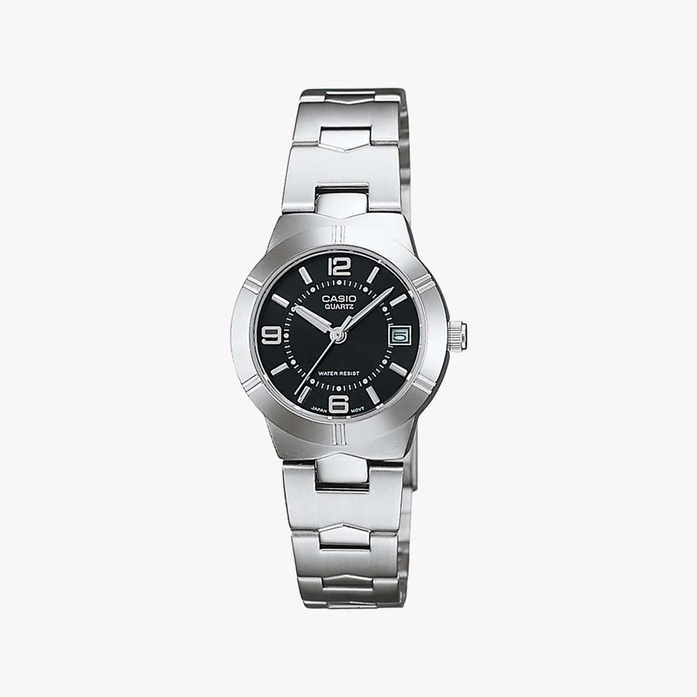Ltp Women's Silver Stainless Steel Watch, Black Dial | Ltp-1241d-1adf by i-watch