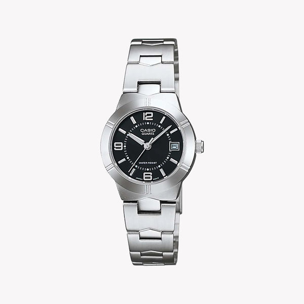 Ltp Women's Silver Stainless Steel Watch, Black Dial | Ltp-1241d-1adf by i-watch