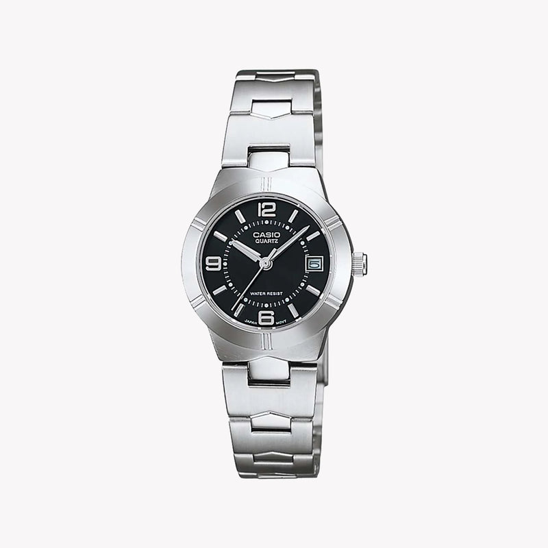 Ltp Women's Silver Stainless Steel Watch, Black Dial | Ltp-1241d-1adf by i-watch