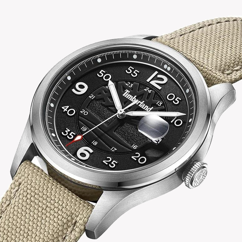 Timberland Men's Beige Leather Watch, Black Dial | Tdwgn2237506 by i-watch