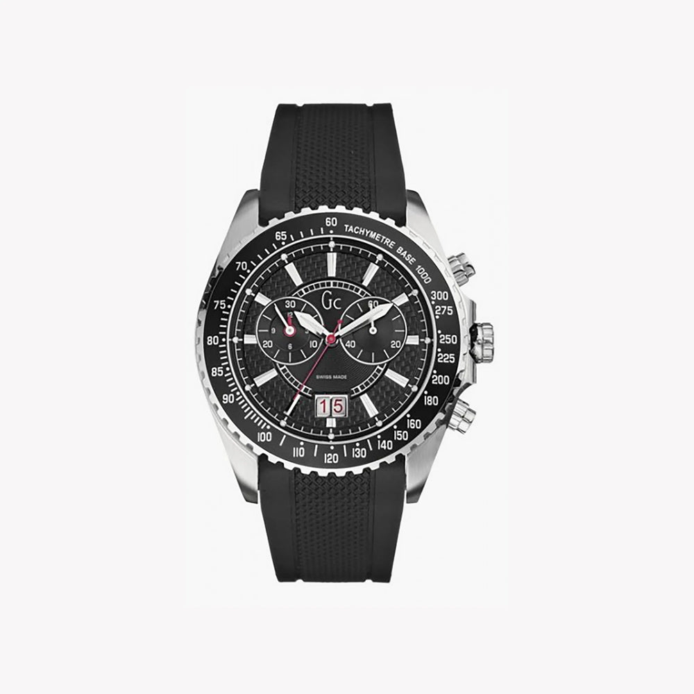 Guess Men's Silver Watch, Black Dial | I30005g1 by i-watch