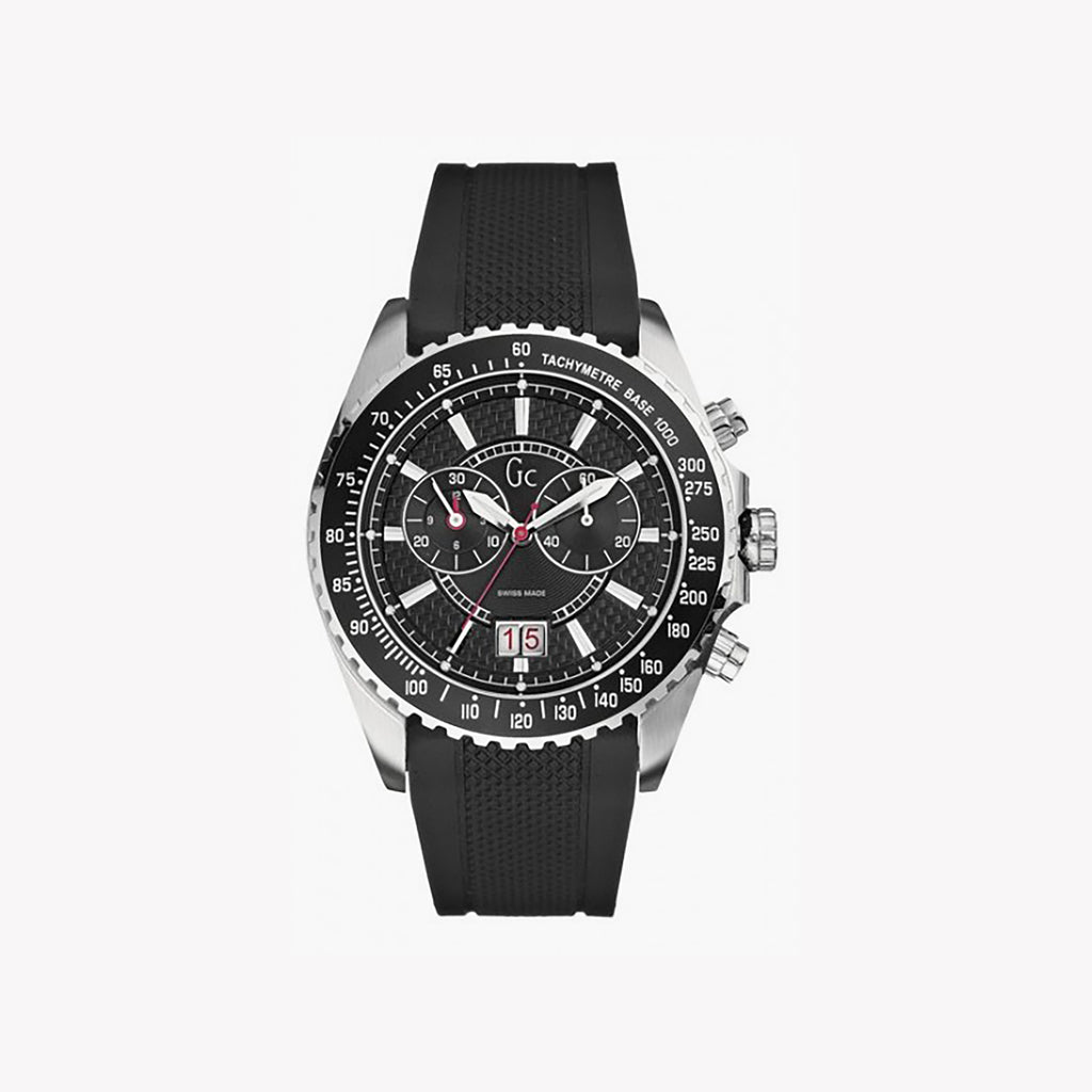GUESS I30005G1 BOLD PERFORMANCE - MEN'S STAINLESS STEEL TIMEPIECE WITH BLACK DIAL & SILICONE BAND