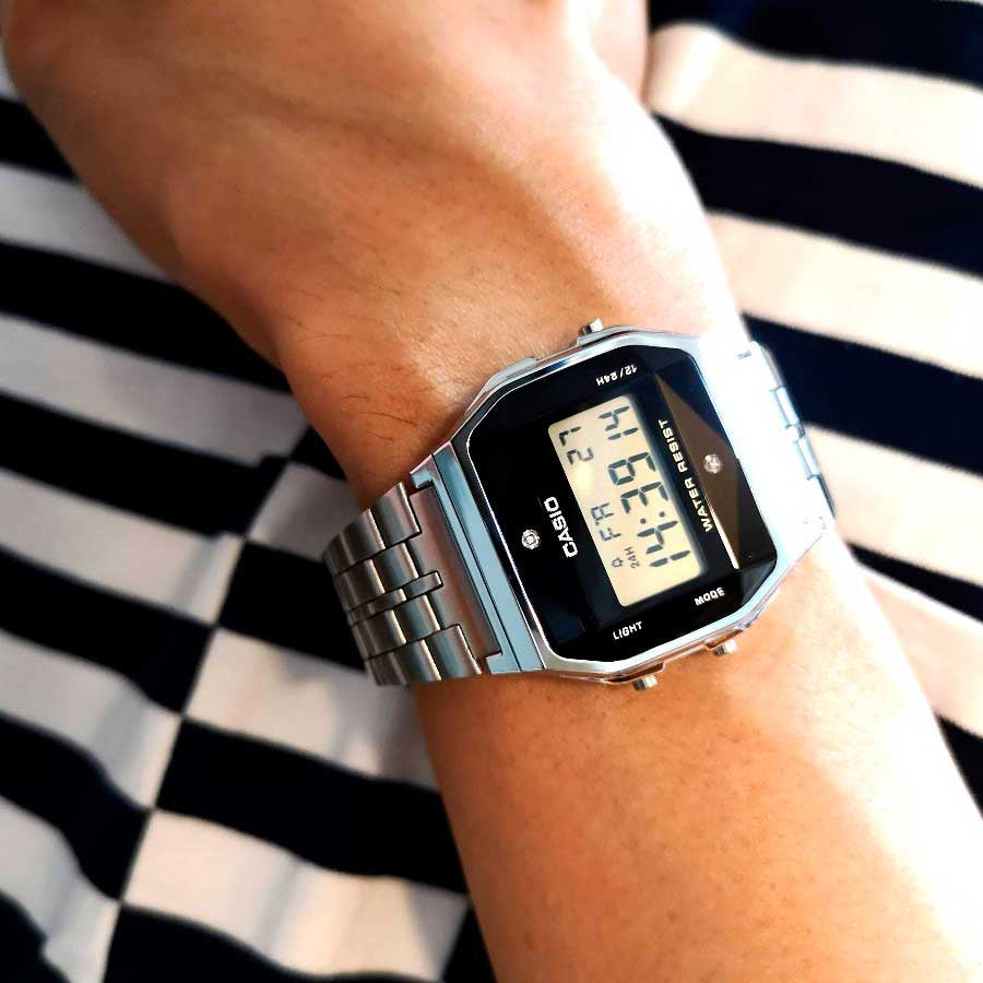 CASIO A159WAD-1DF STYLISH DURABILITY - MODERN DIGITAL TIMEPIECE WITH STAINLESS STEEL BAND-i-Watch-2