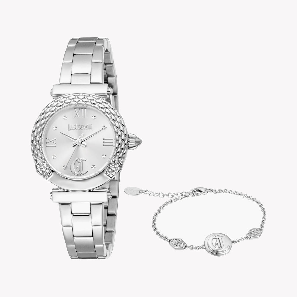 Just Cavalli Women's Silver Watch, Stainless Steel | Jc1l332m0045 by i-watch