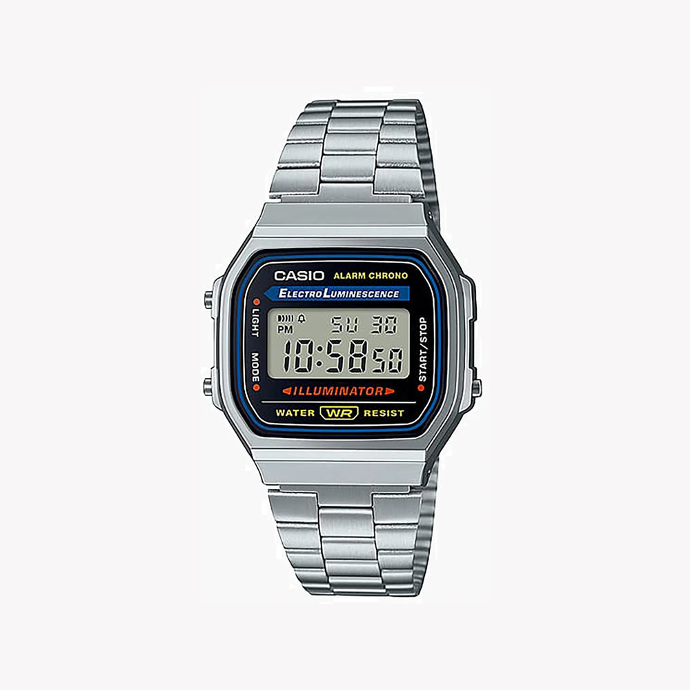 Casio Men's Silver Digital Watch, Chrome Plated Resin | A168wa-1 by i-watch