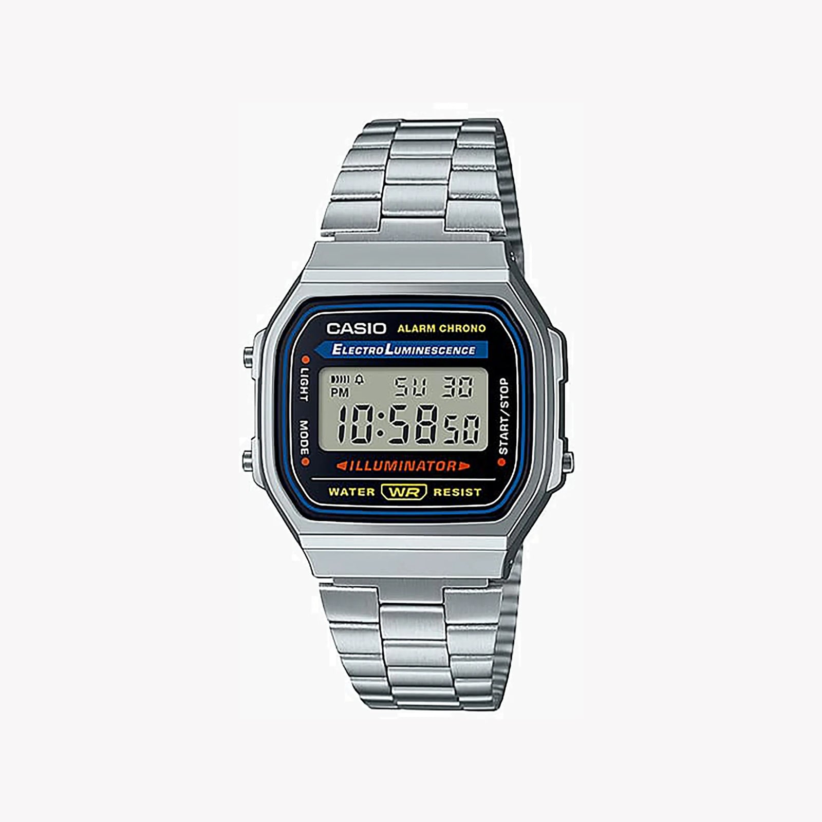 Casio Men's Silver Digital Watch, Chrome Plated Resin | A168wa-1 by i-watch