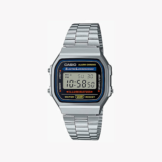 Casio A168WA-1 Montre unisexe argentée vintage