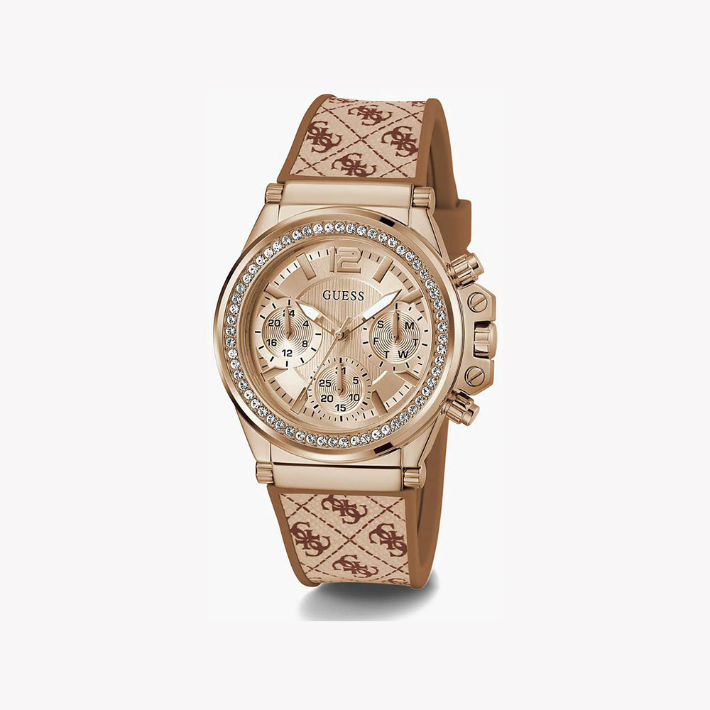 Guess Women's Rose Gold Silicone Watch, Rose Gold Dial | Gw0699l2 by i-watch