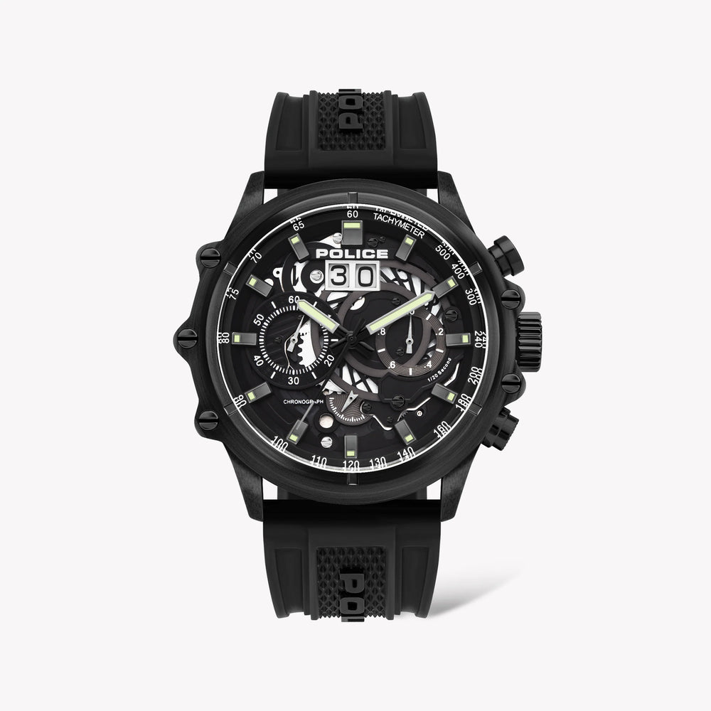 Police Men's Black Silicone Watch, Stainless Steel Case | Pl-16018jsb_02p by i-watch