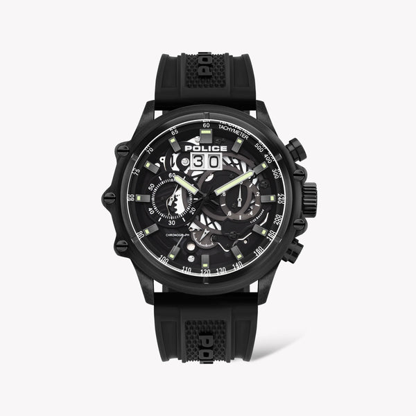 Police Men's Black Silicone Watch, Stainless Steel Case | Pl-16018jsb_02p by i-watch