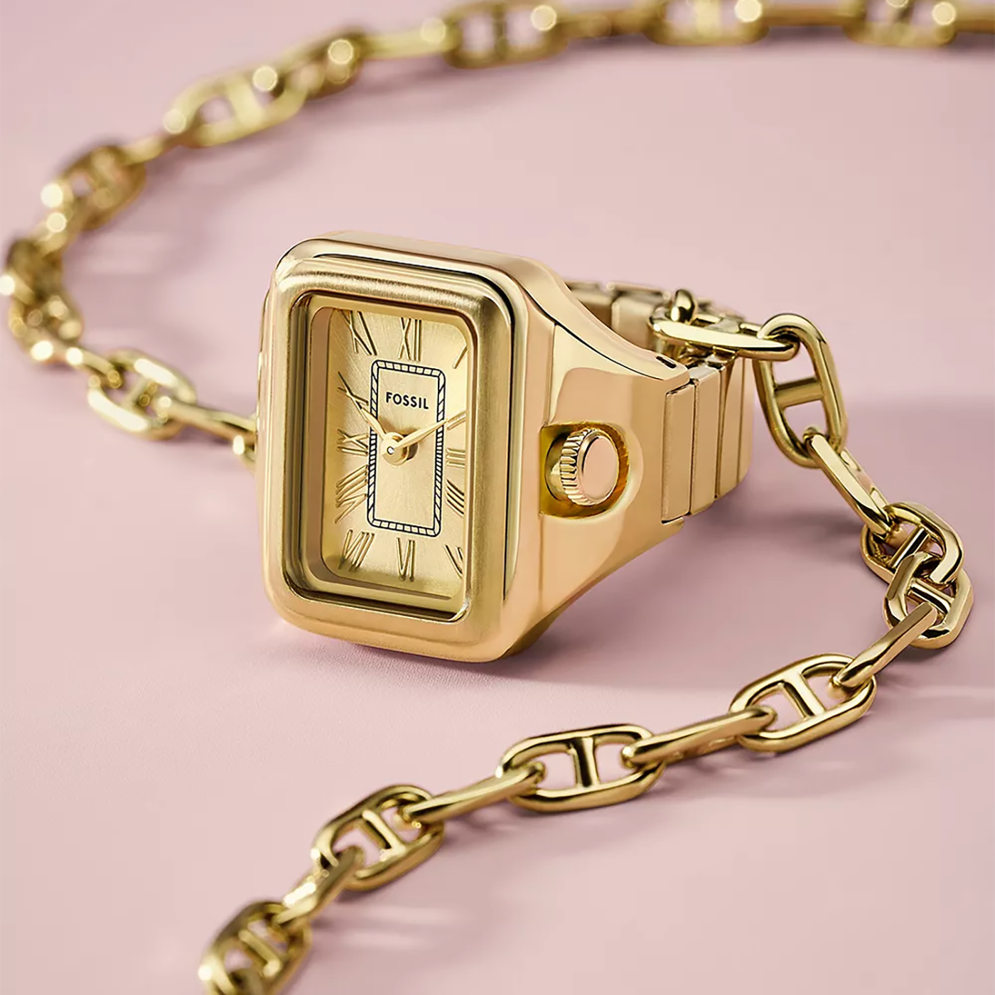 FOSSIL Women's Gold Stainless Steel Watch, Gold Dial | ES5343