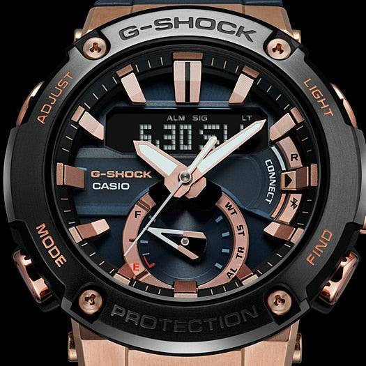 CASIO G-SHOCK GST-B500D-1ADR - ELEGANT ADVENTURER MEN'S WATCH with Silver Stainless Steel and Bold Black Dial