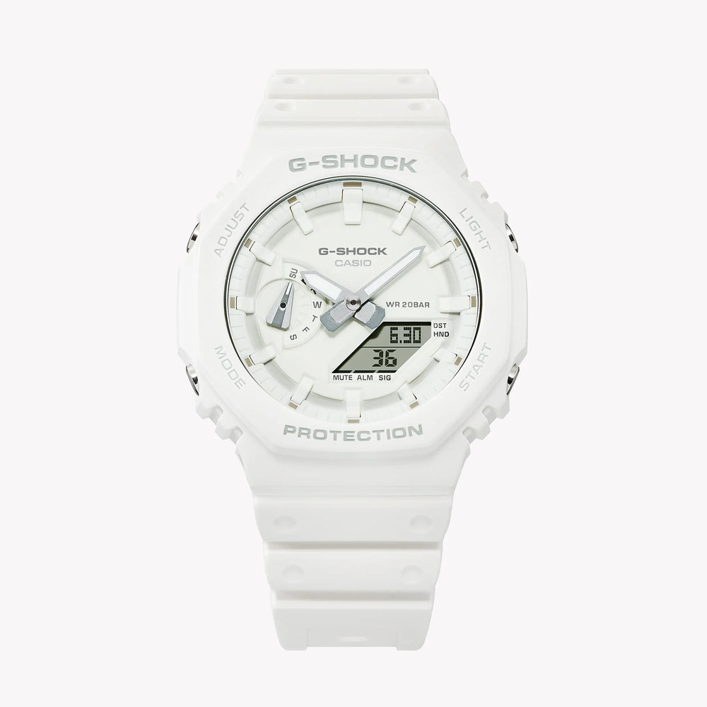 G-Shock Men's White Resin Watch, Dual Led Light | Ga-2100-7a7dr by i-watch