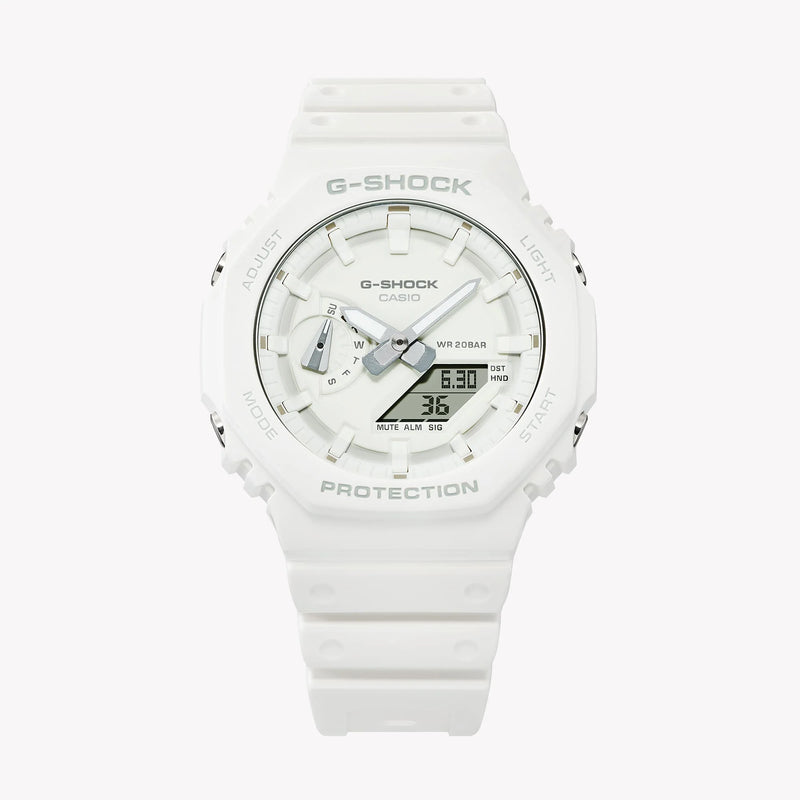 G-Shock Men's White Resin Watch, Dual Led Light | Ga-2100-7a7dr by i-watch