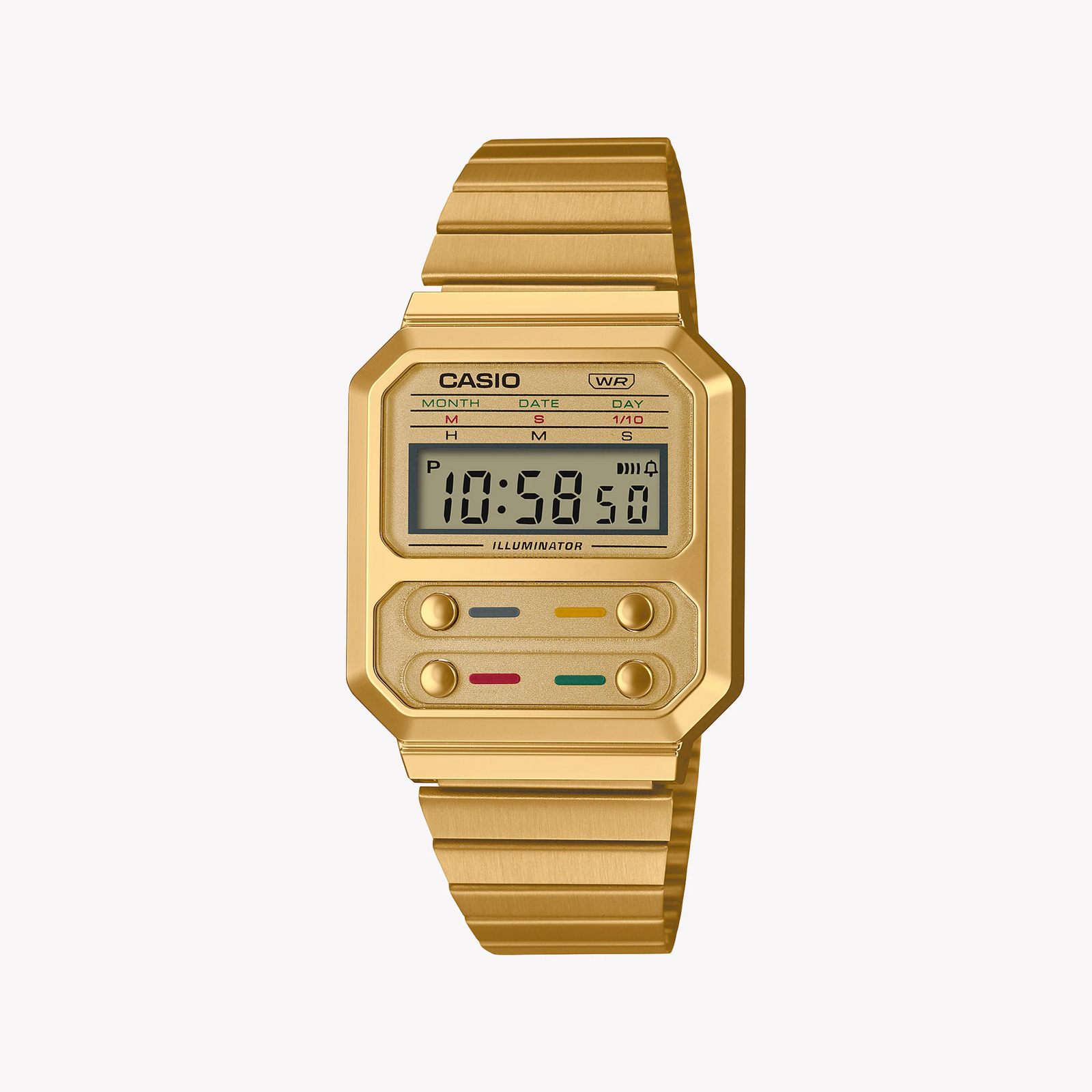 Casio Unisex Gold Resin Watch, Stainless Steel Band | A100weg-9adf by i-watch