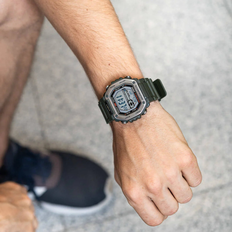Casio Men's Green Resin Watch, Digital Dial | Mwd-110h-3avdf by i-watch