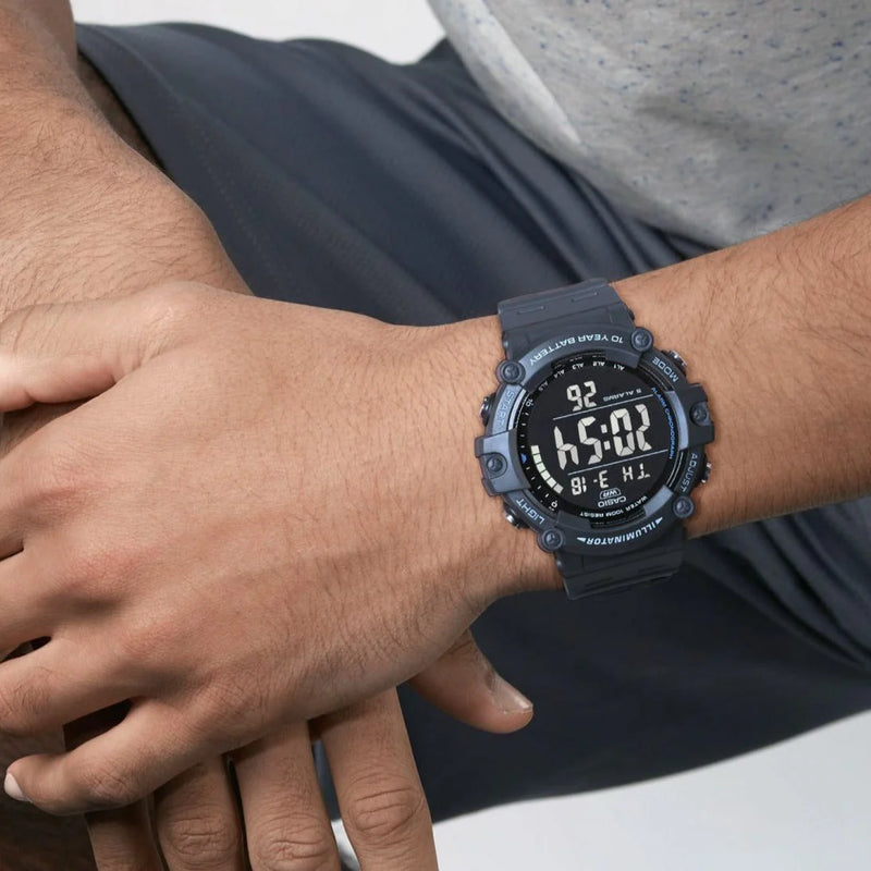 Casio Men's Gray Resin Watch, Digital Display | Ae-1500wh-8bvdf by i-watch