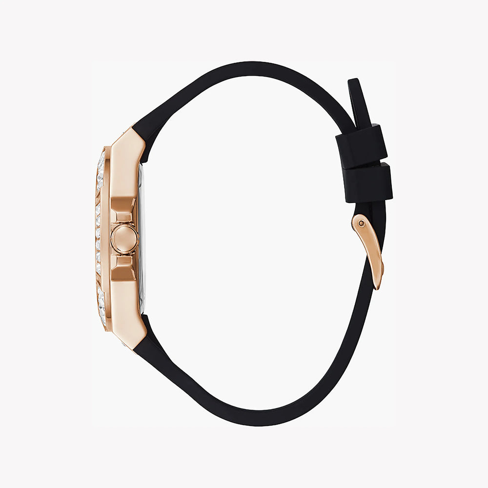 Guess Women's Rose Gold Watch, Black Silicone | Gw0118l2 by i-watch