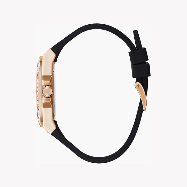 Guess Women's Rose Gold Watch, Black Silicone | Gw0118l2 by i-watch