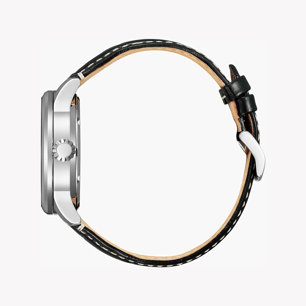 CITIZEN NJ0140-17E DYNAMIC TIMEPIECE - STYLISH AUTOMATIC MEN'S WATCH WITH BLACK LEATHER BAND-i-Watch-3