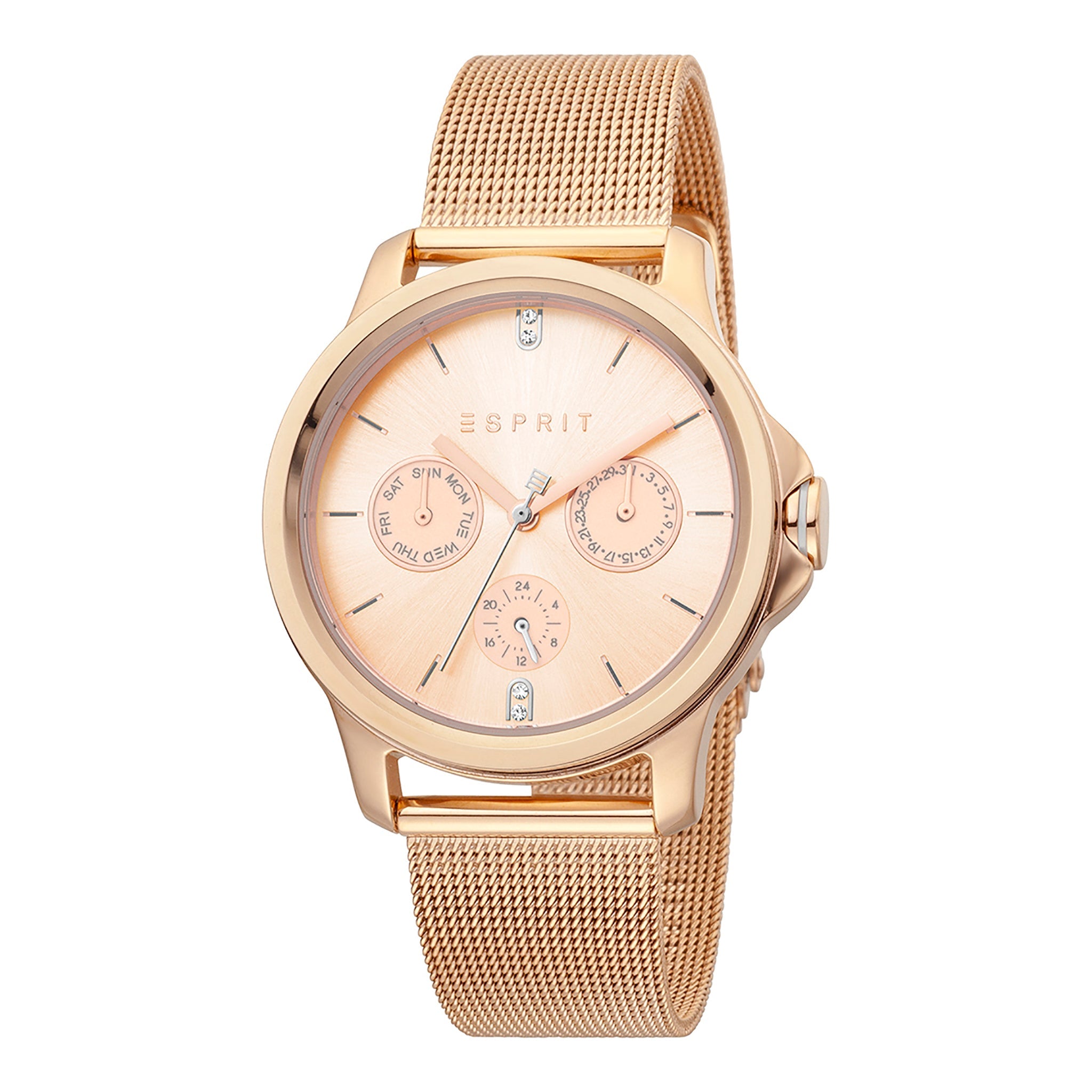 ESPRIT Women's Watch with Rose Gold Stainless Steel Case and Rose Gold Stainless Steel Band