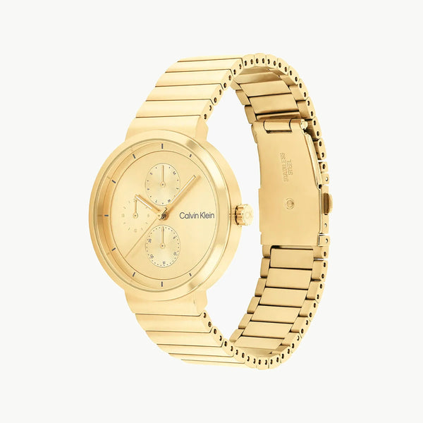 Ck Calvin Klein Women's Gold Stainless Steel Watch, Gold Dial | K3m221c6a by i-watch