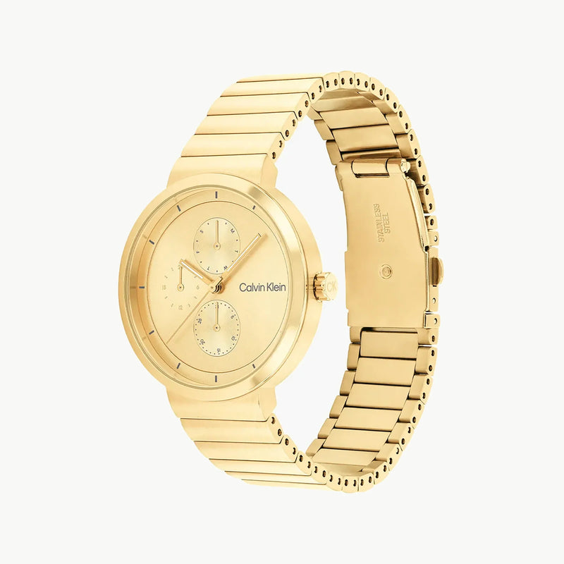Ck Calvin Klein Women's Gold Stainless Steel Watch, Gold Dial | K3m221c6a by i-watch