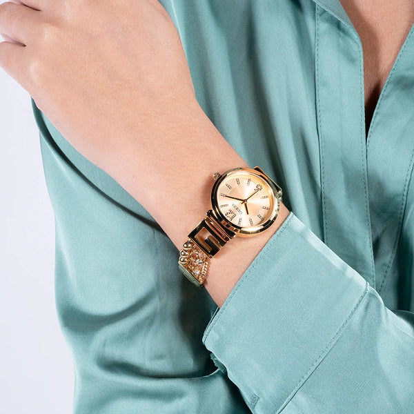 Guess Women's Gold Stainless Steel Watch, Champagne Dial | Gw0545l2 by i-watch