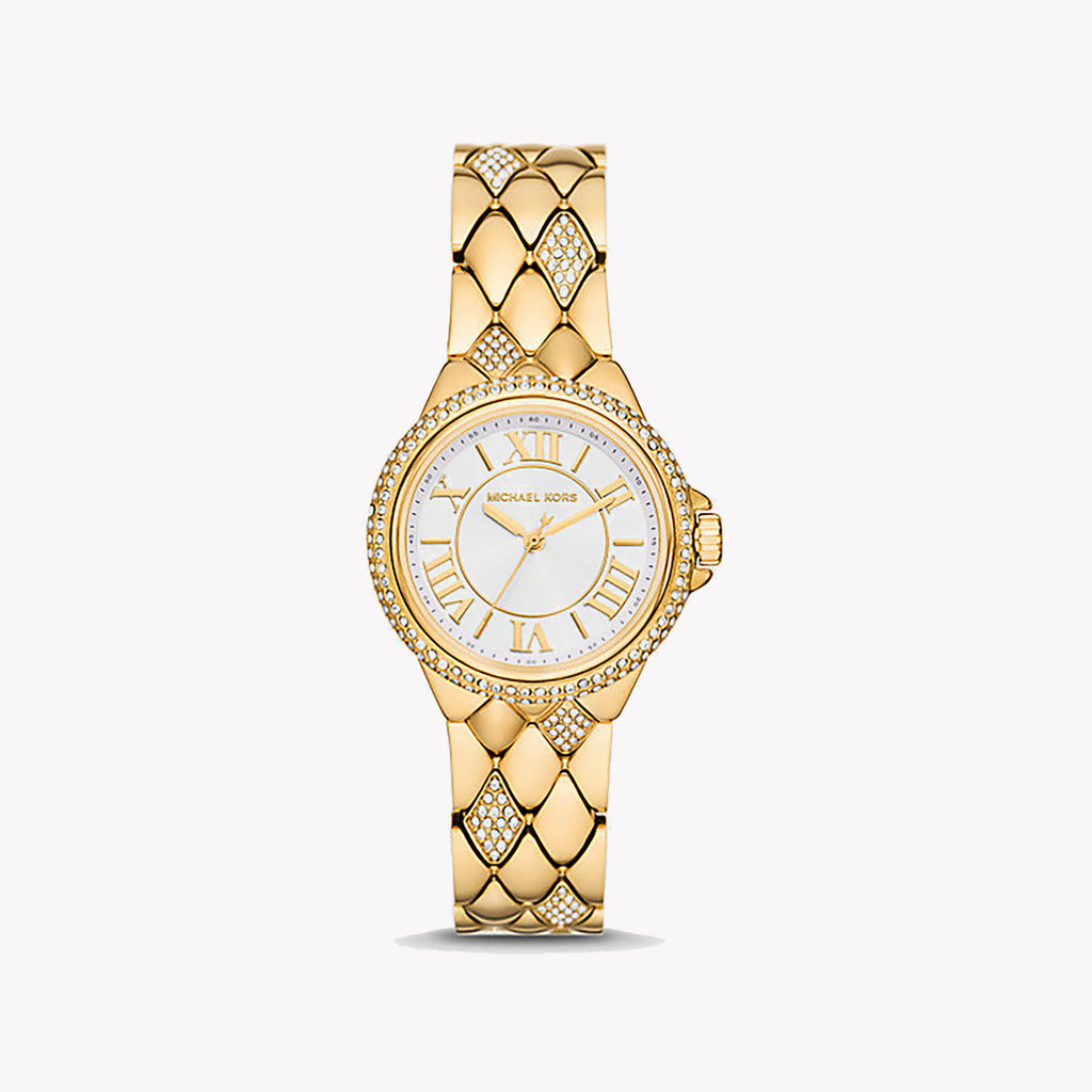 MICHAEL KORS MK4801 RADIANT ELEGANCE - GOLD STAINLESS STEEL WOMEN'S WATCH with White Dial and Precision Movement