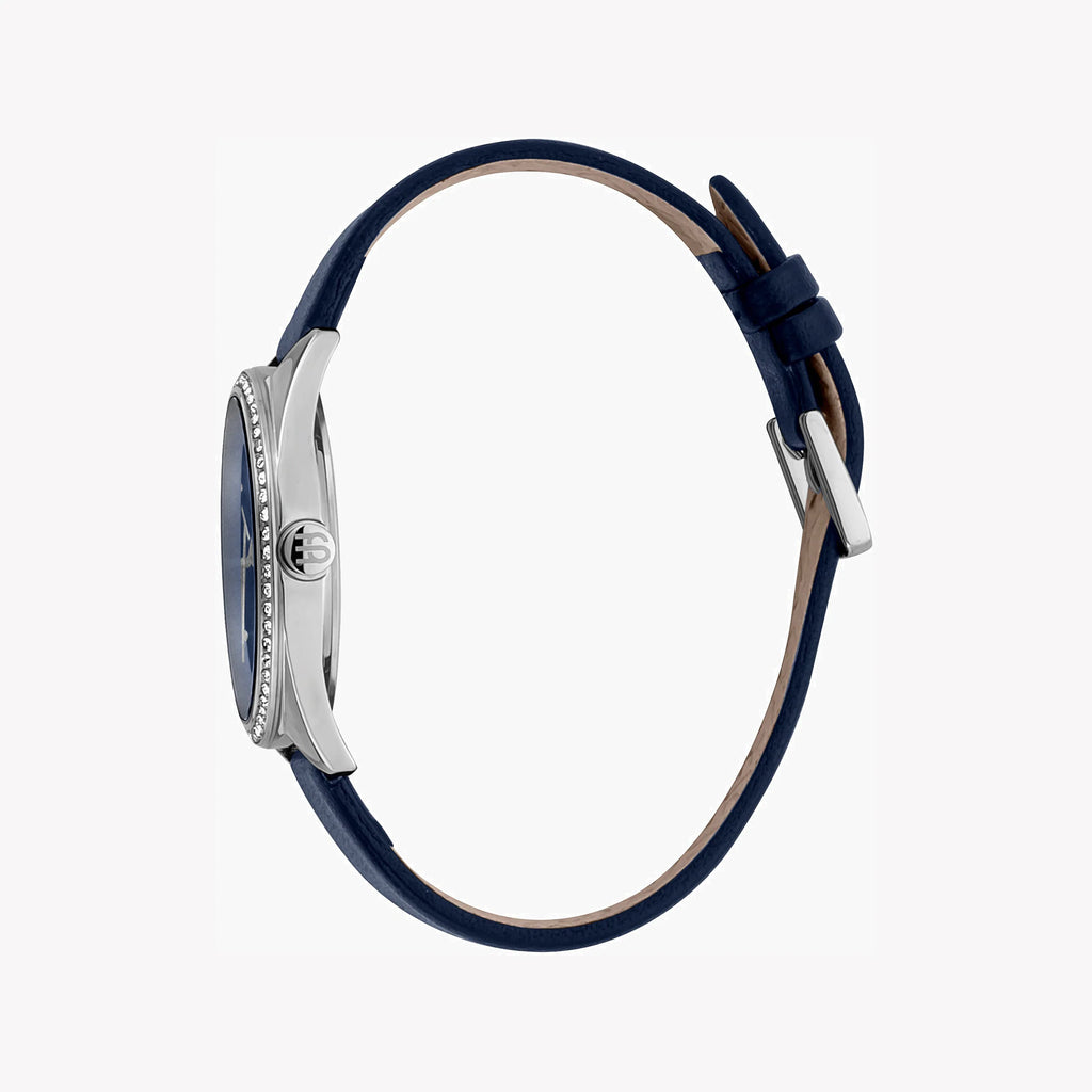 ESPRIT Women's Watch with Silver Stainless Steel Case and Blue Leather Band-i-Watch-3