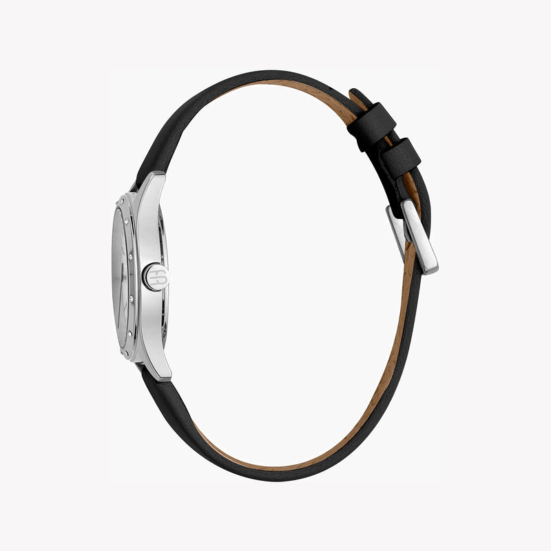 Esprit Women's Black Leather Watch, Silver Dial | Es1l000m0065 by i-watch