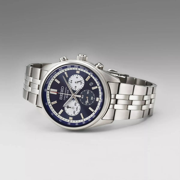 Seiko Men's Silver Watch, Dark Blue Dial | Ssb427p1 by i-watch