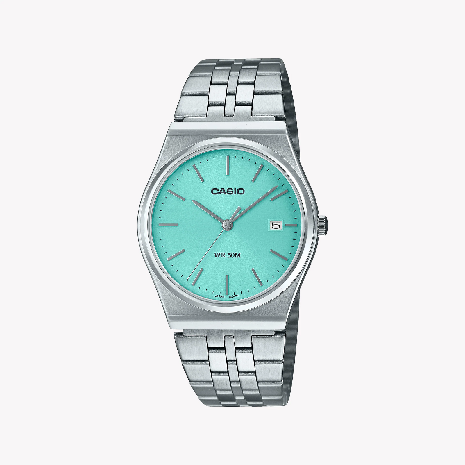 Casio Mtp-B145d-2a1vdf - Sporty Elegance With A Vibrant Blue Dial And Stainless Steel Bracelet by i-watch