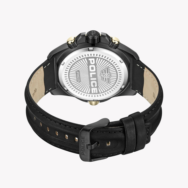 Police Men's Silver Watch, Black Leather | Pewjf0022501 by i-watch