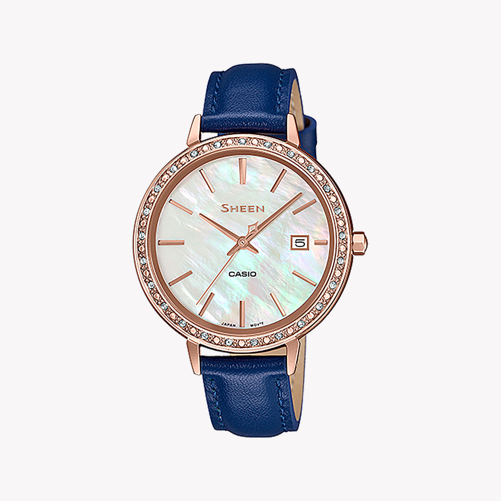 CASIO SHE-4052PGL-7AUDF ELEGANT ROSE GOLD TIMEPIECE - LUXURIOUS WOMEN'S WATCH WITH SWAROVSKI CRYSTALS