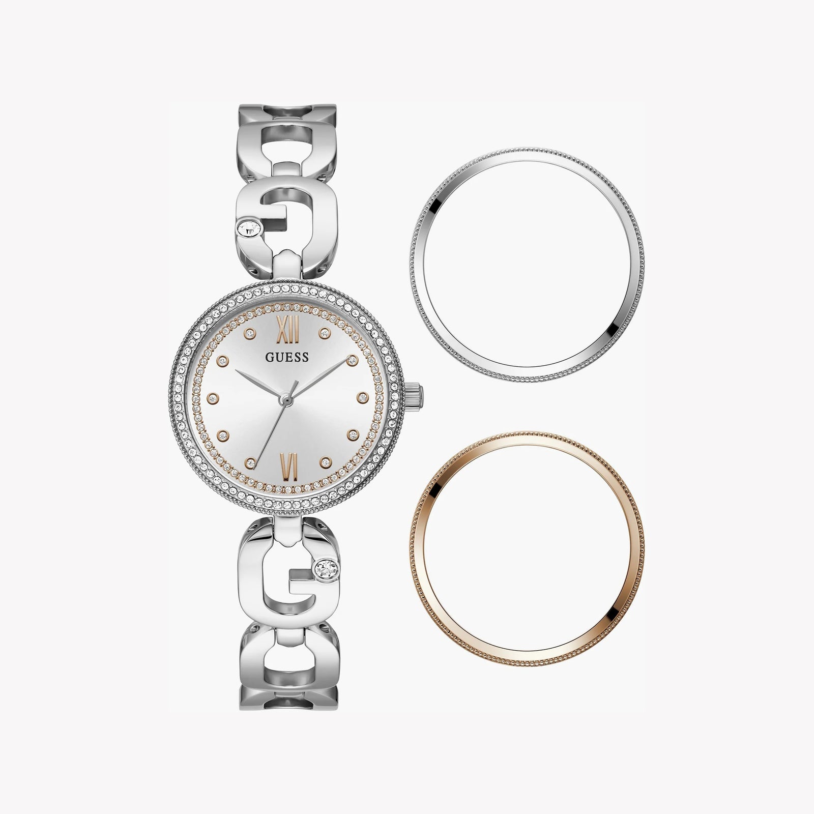Guess Women's Silver Stainless Steel Watch, Silver Dial | Gw0693l1 by i-watch