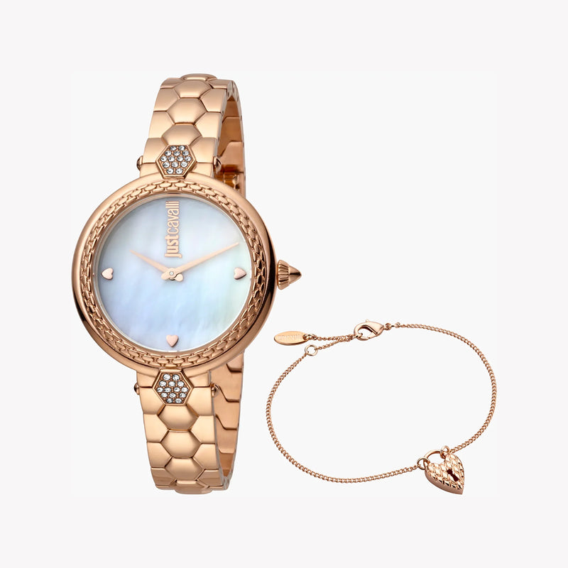 Just Cavalli Women's Rose Gold Watch, White Dial | Jc1l128m0585 by i-watch